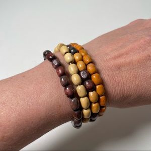 Wood Bead 4 Bracelet Stack